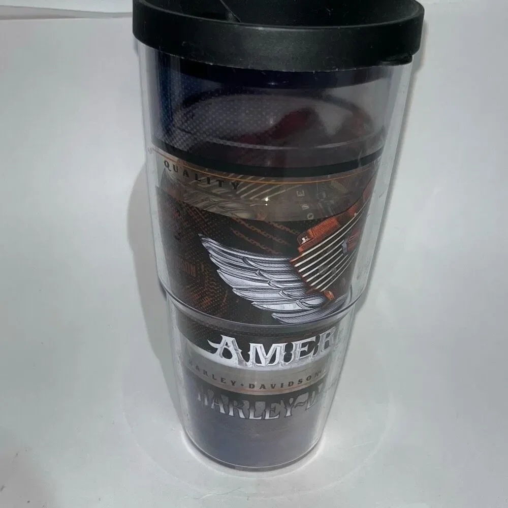 Tervis Harley Davidson Hot‎ Cold Cup Travel Tumbler Black Lid Clear 24 oz
